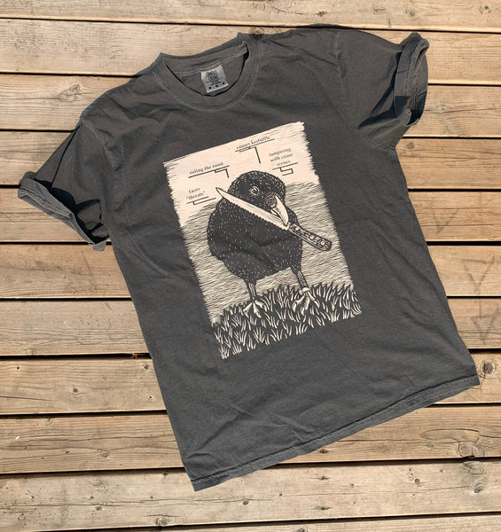 Canuck the Crow - *NEW* Heavy Weight Cotton Tee - PEPPER