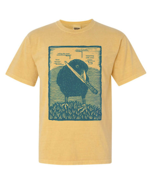 Canuck the Crow - *NEW* Heavy Weight Cotton Tee - MUSTARD