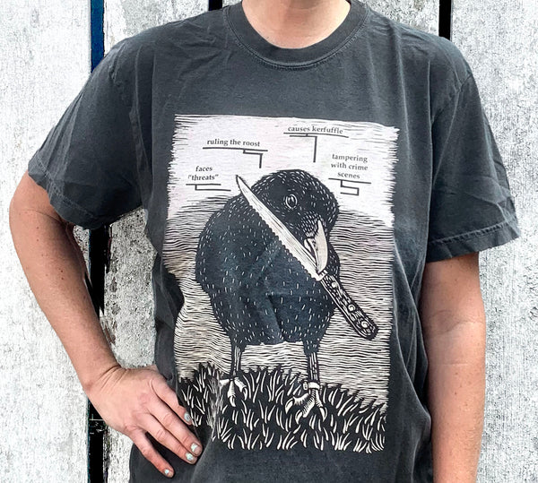 Canuck the Crow - *NEW* Heavy Weight Cotton Tee - PEPPER