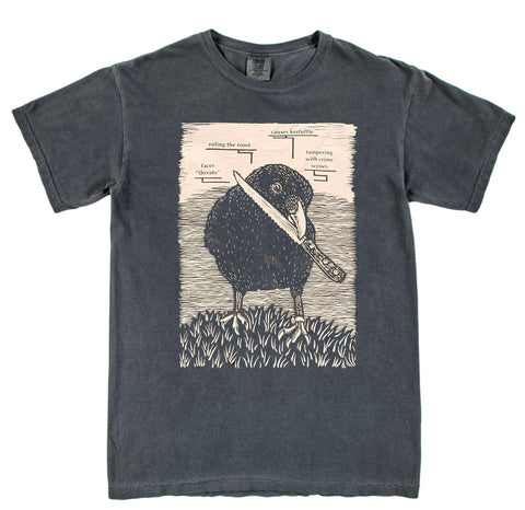 Canuck the Crow - *NEW* Heavy Weight Cotton Tee - PEPPER