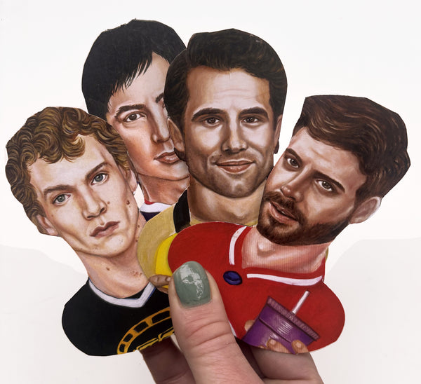 2-packs - two sets of Hockey Romance Pop Culture Magnets - 4 magnets total