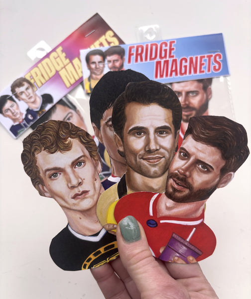 2-packs - two sets of Hockey Romance Pop Culture Magnets - 4 magnets total